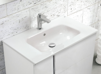 Royo Onix 600mm 2 Drawer Wall Unit & Ceramic Basin in Gloss White