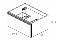 Royo Vitale 600mm 2 Drawer Wall Unit & Square Ceramic Basin in Light Oak