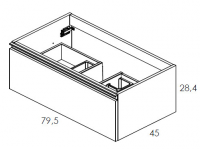 Royo Onix 600mm 2 Door Wall Unit & Square Ceramic Basin in Gloss Grey