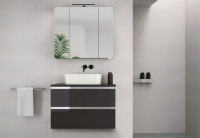 Royo Vitale 800mm 2 Drawer Wall Unit & Square Ceramic Basin in Light Oak