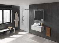 Royo Elegance 455mm Wall Hung Cloakroom Unit with Mirror in Gloss Grey