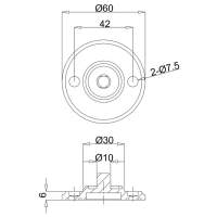 Burlington Double Robe Hook 60 x 105 x 120mm 