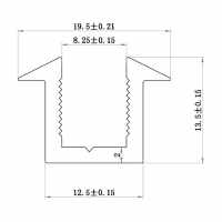 Wet Room 8mm Glass Recessed Channel 2400mm - Brushed Nickel