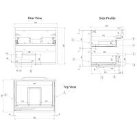 Bali 600mm 2 Door Wall Unit - Grey Ash