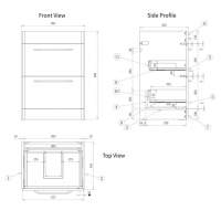 Gressingham 610mm 2 Drawer Floor Unit & Basin - Grey Gloss