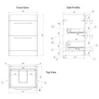 Gressingham 610mm 2 Drawer Floor Unit & Basin - White Gloss