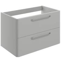 Gressingham 794mm 2 Drawer Wall Unit (exc. Basin) - Grey Gloss