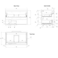 Gressingham 594mm 2 Drawer Wall Unit (exc. Basin) - Grey Gloss