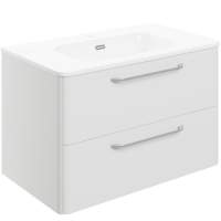 Gressingham 810mm 2 Drawer Wall Unit & Basin - White Gloss