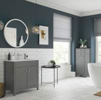 Elation Ikoma Tall Boy Bathroom Unit - Pearl Grey Matt