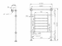 Edwardian Traditional Towel Radiator, 741 x 491, Chrome & White, Holborn London 1855