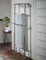 Howard Traditional Towel Radiator, 574 x 1500, Chrome & White, Holborn London 1855