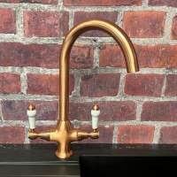 Jeroni Swan 2 Handle Copper Kitchen Mixer Tap - Francis Pegler Comap