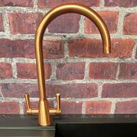 Shannon Twin Lever Kitchen Mixer Tap - Copper