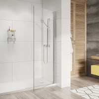 1100mm Brushed Brass Walk In Shower Screen - Nuie