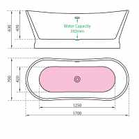 The White Space Sulis Freestanding Bath 1700 x 780mm