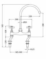 Traditional Cross-Handle Kitchen Sink Mixer Tap - Nuie