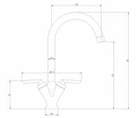 Nuie Dual Cross Head Kitchen Sink Mixer Tap (KC320)