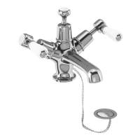 Burlington Kensington Traditional Monobloc Basin Mixer Tap with Plug and Chain