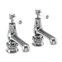 Burlington Claremont Traditional Basin Monobloc Basin Tap with Black Handles & Pop Up Waste - CL4BLA