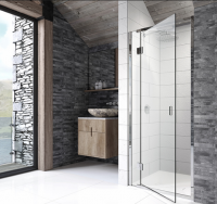 Aquadart Inline 900 x 900mm 3 Sided Hinge Door Shower Enclosure with Two Side Panels 