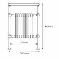 Traditional 8 Column Radiator/Towel Warmer - Chrome/White