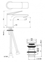 Vema Timea Matt Black 3-Hole Deck Mounted Bath Shower Mixer Tap (DITB1070)  