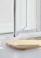 800mm White Semi-Frameless Pivot Shower Door, Lakes Classic Collection