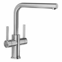 Blanco Lanora Twin Brushed Steel Kitchen Tap -  526702