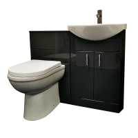 Anthracite Bathroom Furniture Pack Inc Toilet Pan, Seat & Basin