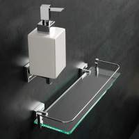 The White Space Bathroom Glass Shelf - Chrome