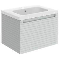 Latt 615mm Wall Hung 1 Drawer Basin Unit & Basin - Matt Mineral Grey