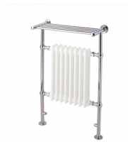 Victorian Traditional Towel Radiator, 553 x 1130, Chrome & White, Holborn London 1855