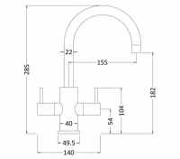 Nuie Dual-Head Kitchen Sink Mixer Tap (KB321)