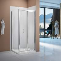 750mm White Framed bifold Shower Door,  Lakes Classic Collection