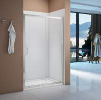 Lakes 1100mm White Sliding Shower Door, Classic Collection