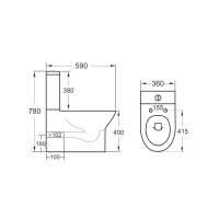 Idegem Rimless Close Coupled Fully Shrouded Toilet & Soft Close Seat