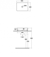 Shetland 550x450mm 2TH Semi Recessed Basin