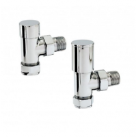 Eastbrook Minimalist Radiator Valves - Straight - Chrome - Pair