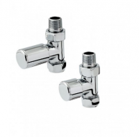 Straight Thermostatic Radiator Valves Modal TRV - Brushed - Inc Lockshield - Reina