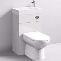 Athena Vault 2 in 1 WC & Gloss White Slimline Reduced Depth Vanity Unit