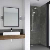 Atlantis Black Graphite Metallic Metro Tile Panel 1200mm x 2400mm