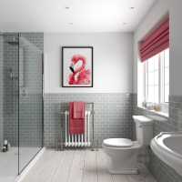 Lily White, Showerwall Compact Tile Effect Board 1220 x 2400mm