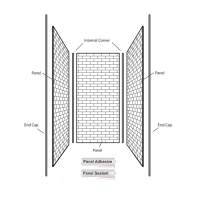 Wetwall Tile Panel 3 Sided Kit 1200 x 1200 x 1200mm