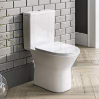 Crest Close Coupled Open Back WC & Wrapover Soft Close Seat