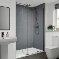 Multipanel Tilepanel Dust Grey Tile Effect Shower Board