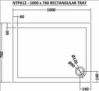 Nuie 1000 x 700 Rectangle Shower Tray - FREE Waste