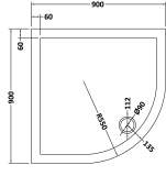 Deluxe 1000mm Quadrant Tray & Free Chrome Waste