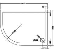 Nuie 1200 x 800 Offset Quadrant Shower Tray LH - FREE Waste