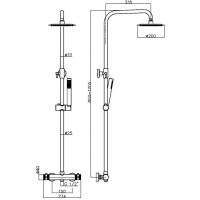 Deluxe Square Dual Head Shower Set - Black